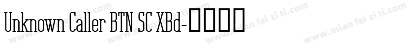 Unknown Caller BTN SC XBd字体转换